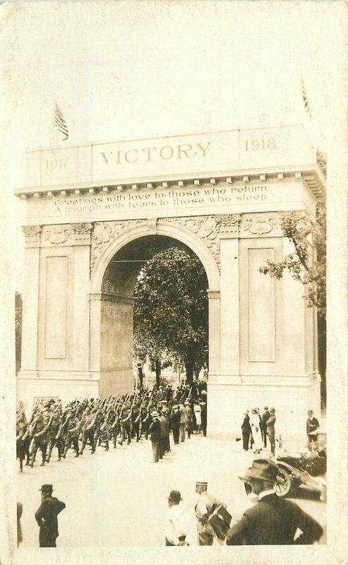 Virginia Newport News Victory Arch Parade 1920s RPPC Photo Postcard 22-2237