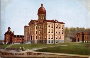 Postcard Augustana College in Rock Island, Illinois