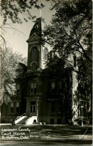 RPPC Fort Collins CO Colorado Lorimer County Court House  UNP Postcard