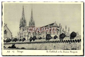 Old Postcard Quimper The Cathedral and the ancients walls