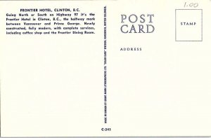 Postcard HOTEL SCENE Clinton British Columbia BC AI7452