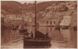 POLPERRO CORNWALL UK INNER HARBOUR~JUDGES PUBL PHOTO POSTCARD 1928 PMK