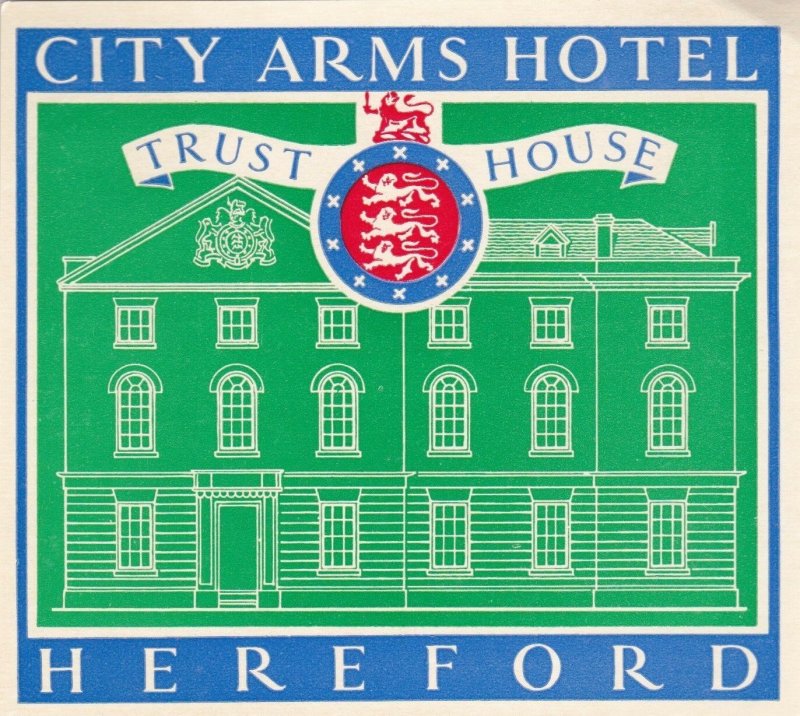 England Hereford City Arms Hotel Vintage Luggage Label lbl0227