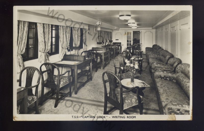 f2126 - British Liner - Captain Cook - Interior, The Writing Room - postcard