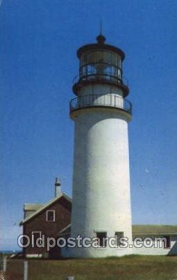 Highland light, cape cod, Mass, USA MA, Lighthouse Unused small crease bottom...