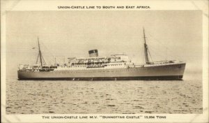 Union Castle Royal Mail Steamship Ship Postcard DUNOTTAR CASTLE