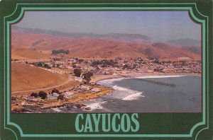2~4X6 Postcards Cayucos, CA California STREET SCENE Trading Post~Pharmacy AERIAL 