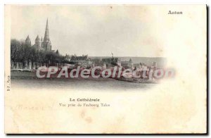 Postcard The Old Autun Cathedral Vue Prize Du Faubourg Talus