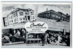 Kansas City Missouri Postcard Central Schools Inc. Radio Television 1940 Vintage