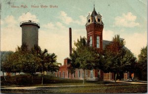 Postcard Ithaca Water Works in Ithaca, Michigan~133100