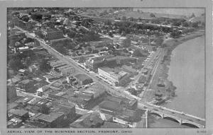 Fremont Ohio Aerial View Of City Antique Postcard K49863