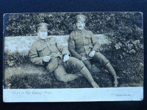 WW1 DAYS OF THE GREAT WAR Two Soldiers inc SID BAKER 1844240 25th June 1918 RPPC