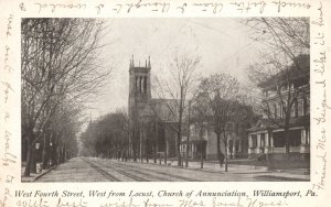 Postcard 1907 West Fourth St. Church of Annunciation Religious Williamsport PA