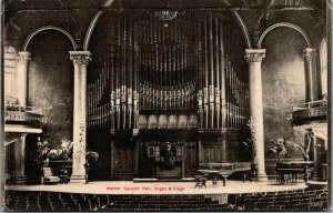 Vtg 1910 Warner Concert Hall Organ and Stage Oberlin College Ohio OH Postcard