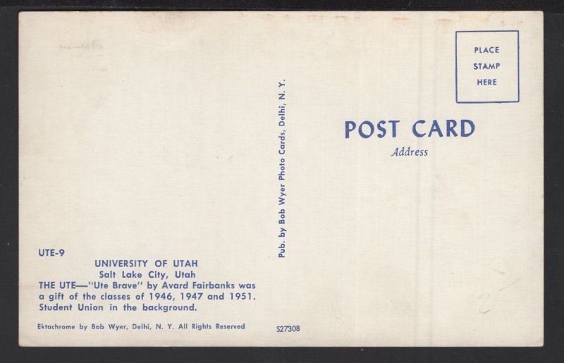 Utah SALT LAKE CITY University of Utah, The UTE Ute Brave ~ Chrome