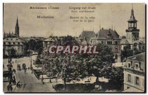 Old Postcard Mulhouse Entrance of the city