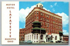 Motor Hotel lafayette - Marietta, Ohio  - Postcard