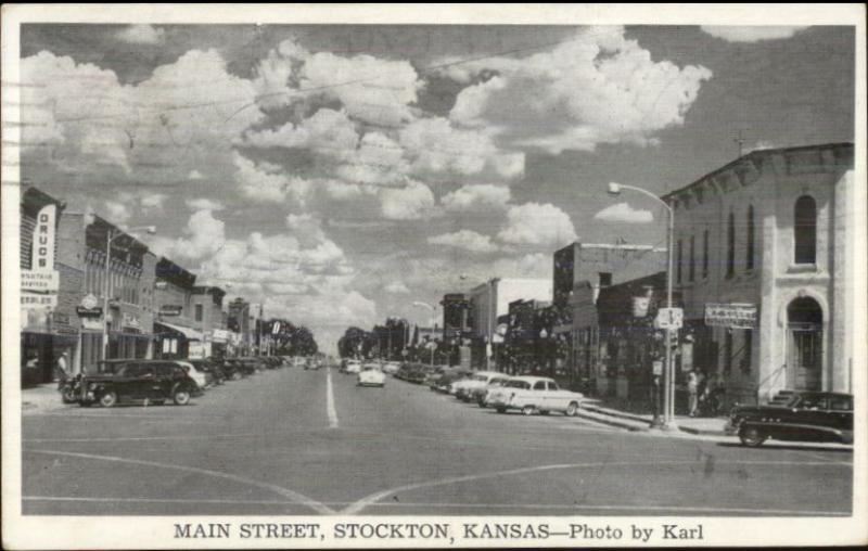 Stockton KS Main Street Postcard