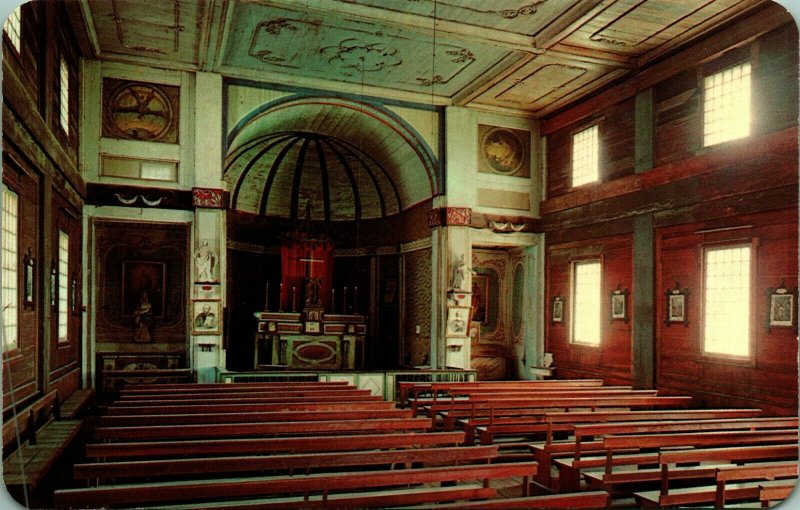 Interior Cataldo Mission Cataldo ID Idaho UNP Chrome Postcard B5 