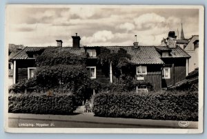 Östergötland Sweden Postcard Linköping Nygatan 1936 Posted RPPC Photo