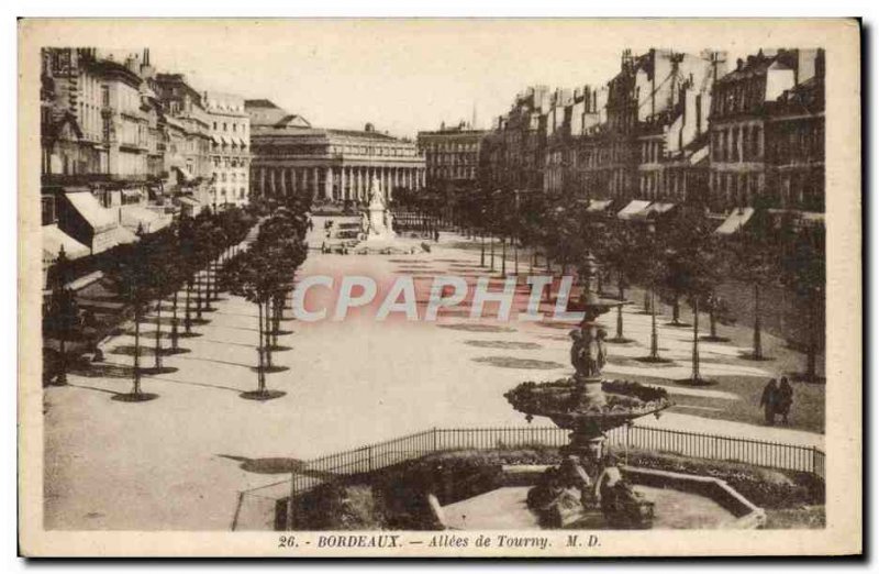 Old Postcard Bordeaux Allees De Tourny