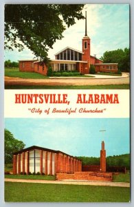 Huntsville  Alabama  City of Beautiful Churches Postcard