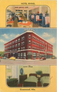 Postcard Mississippi Greenwood Hotel Irving multi View MWM linen 23-5057