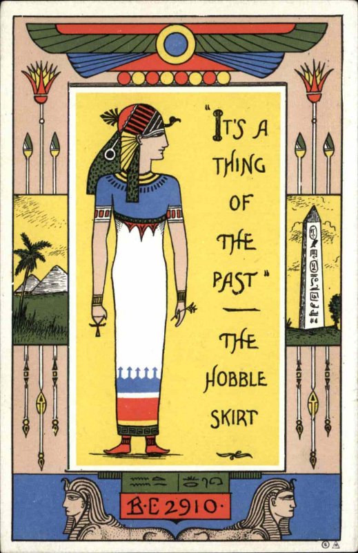 Women's Rights Social Progress Egyptian Hobble Skirt c1910 Vintage Postcard