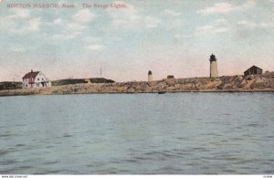 BOSTON, Massachussetts, PU-1909; The Range Lights