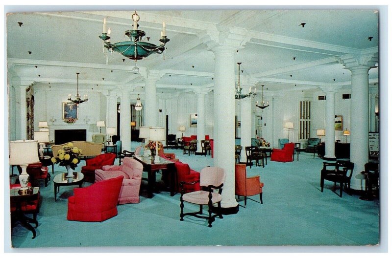 1964 Portion Lobby Carolina Hotel Chandelier Pinehurst North Carolina Postcard