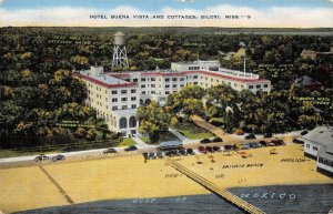 HOTEL BUENA VISTA Biloxi, Mississippi Highway 90 ca 1940s Vintage Linen Postcard
