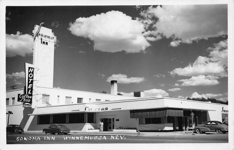 Winnemucca NV Sonoma Inn Old Cars RPPC