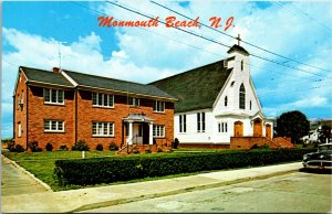 Postcard NJ Monmouth Beach Church of the Precious Blood Classic Car C.1960 M31