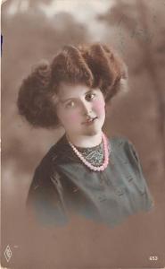 Girl with bead necklaces Child, People Photo 1912 