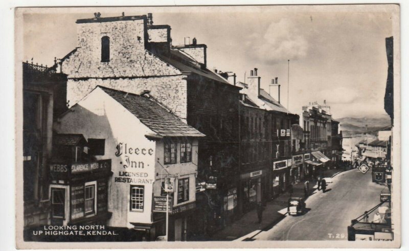 Cumbria; Looking North Up Highgate, Kendal T29 RP PPC, c 1940's, Unposted 