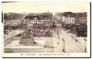 Old Postcard Le Havre Place Gambetta and Rue Paris Chocolate monnet