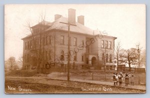 J87/ Salineville Ohio RPPC Postcard c1910 Columbiana New School 1303