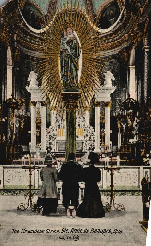Vintage Postcard The Miraculous Shrine Ste. Anne De Beaupre Church Quebec Canada