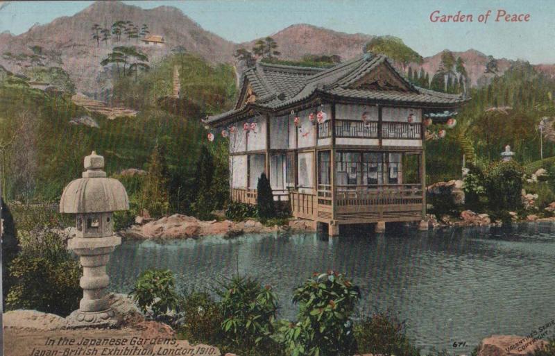 Japanese Garden Of Peace 1910 London Franco + Official Exhibition Postmark