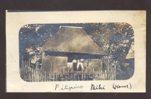 REAL PHOTO PHOTOGRAPH MANILA PHILIPPINES FILIPINO BIHI HOUSE WWI ERA