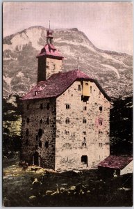 Hospice In Simplon Swiss Alps Simplonpass Switzerland Historical Bldg. Postcard