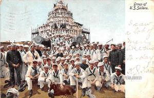 Group of US Sailers Military Battleship 1906 