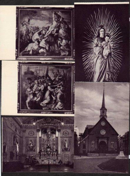 PB Lot 5 Notre Dame des Victoires Quebec Church Religious Postcard Carte Postale