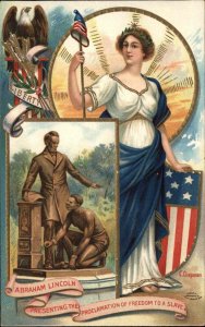 Chapman Abraham Lincoln Slave Monument Lady Liberty c1910 Vintage Postcard
