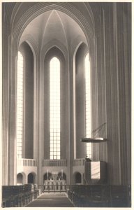 Vintage Postcard 1910's Inside View The Church Chapel Design RPPC