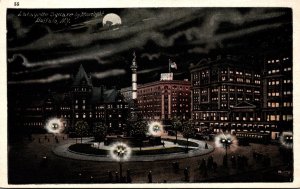 New York Buffalo Lafayette Square By Moonlight