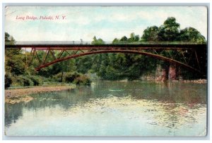 1908 Long Bridge River Trees Pulaski Mexico New York NY Antique Vintage Postcard 