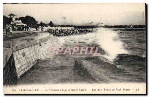 Postcard Old New Rochelle Beach has high Maree