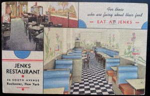 Vintage Postcard 1945 Jenk's Restaurant, 26b South Avenue, Rochester, NY