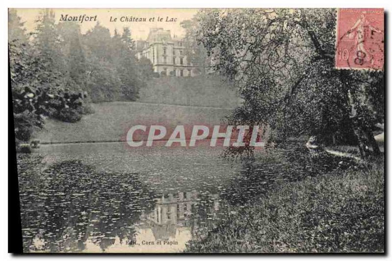 Old Postcard Montfort The Chateau and Lake